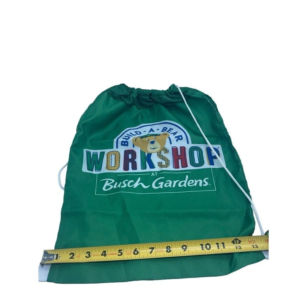 Build A Bear Green Drawstring Bag Busch Gardens 2022 RARE